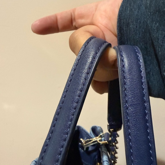 Kate Spade Briar‎ Lane Quilted Denim Meena Satchel Bag T - Picture 6 of 12